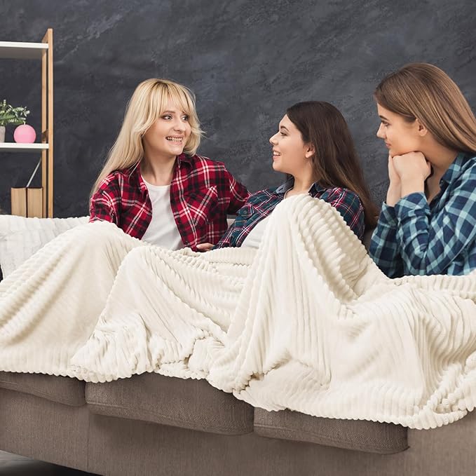 Buryeah 24 Pcs Flannel Throw Blanket Bulk 50 x 60 in Sleepover Blanket Outdoor Wedding Throw Lightweight, Oeko-tex Standard 100 Certified for Sofa Homeless Gifts (Beige)