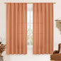 LAMIT Linen Blended Window Curtains 63 inch Length for Bedroom, Soft Thick Light Filtering Curtain Panles with Rod Pocket Privacy Drapes for Living Room, 2 Panels Set, 52 x 63 Inch, Terracotta