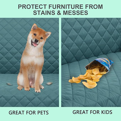 Recliner Chair Covers Reversible Sofa Cover Couch Cover for Pets Lazy Boy Furniture Protector(23''Chair,Blue/Beige)