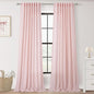 Light Pink Linen Curtains 108 Inches Long for Living Room 2 Panels Set Neutral Modern Farmhouse Back Tab Light Filtering Semi Sheer Window Curtains for Kids Bedroom Pink Decor 9 ft Length