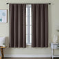 Simplebrand Ava Chocolate Blackout Curtains for Bedroom 63 Inch Length 2 Panels Set, Privacy Thermal Insulated Rod Pocket Door Window Curtains for Patio French Door Front Door, W40 x L63 Inch