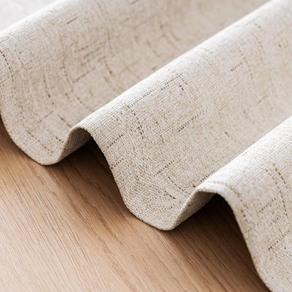 H.VERSAILTEX Blackout Curtains Durable Thick Textured Polyester Blackout Patio Door Curtain Anti Rust Grommet Extra Wide Sliding Door Curtain Panel, W100 x L96 inch - Natural