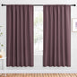NICETOWN 2 Panels Blackout Curtains, Rod Pocket Window Curtains Room Darkning Drapes for Bedroom/Living Room, Thermal Insulated Solid Draperies for Home Office/Study, 62 by 72-Inch, Dry Rose