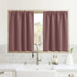 RYB HOME Cafe Blackout Curtains 24 inch Length, RV Curtains for Camper Windows, Mini Short Small Insulating Light UV Blocking Privacy Half Window Tiers, Width 42 by Length 24, Dusty Rose, 2 Panels