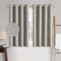 MIULEE 100% Blackout Linen Textured Curtains for Bedroom Solid Thermal Insulated Warm Taupe Grommet Room Darkening Curtains & Drapes Luxury Decor for Living Room Nursery 52 x 63 Inch (2 Panels)
