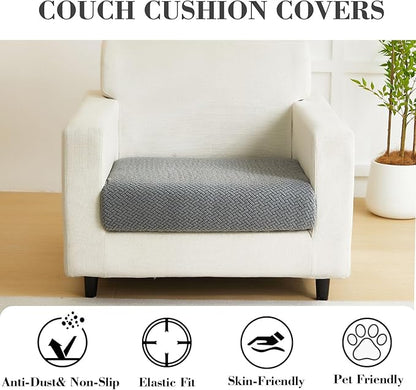 Couch Cushion Covers Sofa Covers Couch Covers for Sofa Pet Friendly Universal Sofa Covers Washable Stretch Slipcovers for Sectional Sofa (Texture Gray,Large Single Seat Cover)