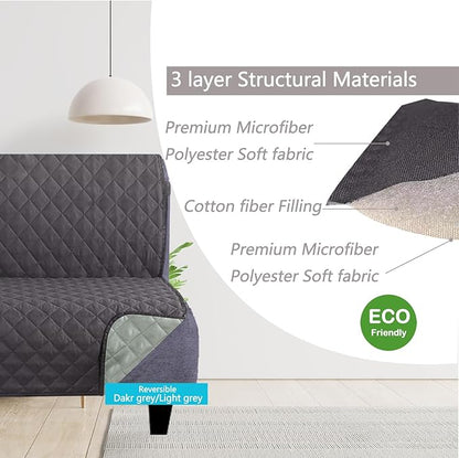 U-NICE HOME Futon Sofa Covers Reversible Sofa Slipcover Armless Cover Furniture Protector Couch Cover Water Resistant (Futon, Dark Grey/Light Grey)