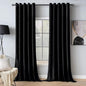 MIULEE Velvet Curtains Black Elegant Grommet Thermal Insulated Soundproof Room Darkening Curtain/Drapes for Classical Living Room Bedroom Halloween Decor 66 x 96 Inch Set of 2