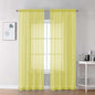 Chyhomenyc Sheer Lemon Curtains 90 inches Long 2 Panels, Light Filtering Soft Airy Solid Elegant Voile Window Treatment Drapes for Bedroom Living Room, 42Wx90L Inches