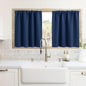 RYB HOME Cafe Blackout Curtains 24 inch Length, RV Curtains for Camper Windows, Mini Short Small Insulating Light UV Heat Blocking Privacy Half Window Tiers, Width 42 by Length 24, Navy Blue, 2 Panels