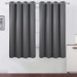 LEMOMO Frost Grey Blackout Curtains 66 x 63 Inch Length/Set of 2 Curtain Panels/Thermal Insulated Room Darkening Blackout Curtains for Bedroom