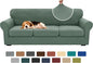 XINEAGE New 4 Pieces Extra Large Couch Covers for 3 Cushion Sofa Super Stretch Sofa Cover for 3 Large Seat Cushion Universal Slip Cover for Living Room (Pea Green), 91"-110"(3 Cushions)