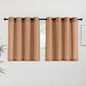 NICETOWN Burnt Orange Linen Kitchen Curtains 36 inch Length, Decorative Thick Flax Small Window Treatments Privacy Assured with Light Filtering for Bedroom/Bathroom, W55 x L36, 2 Panels