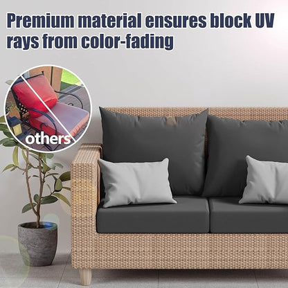 8Pcs Stretch Patio Cushion Covers, Outdoor Couch & Sofa Replacement Slipcovers for Patio Furniture Cushion Covers, Washable Reusable Furniture Protector
