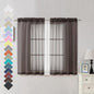 OVZME Chocolate Brown Sheer Curtains 45 Inches Long 2 Panels, Light Filtering Sheer Curtains for Bedroom, Elegant Airy Draperies for Living Room Nursery Room, Dual Rod Pocket, Each 42Wx 45L