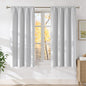NICETOWN Greyish White Faux Linen Room Darkening Rod Pocket Curtains 63 inch Length, W42 x L63, Light Blocking Thermal Insulated Noise Reducing Drapes for Bedroom Living Room Farmhouse Decor, 2 Panels