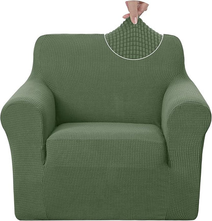 U-NICE HOME Stretch Recliner Chair Cover, Pet Friendly Armchair Slipcover Furniture Protector, Washable Couch Cover, Loden Frost