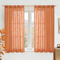 LAMIT Linen Curtains 48 Inch Length 2 Panels, Light Filtering Panels Back Tab and Rod Pocket Country Decor Drapes for Kitchen/Window/Loft Room/Bedroom, 34 x 48 Inch, Burnt Orange