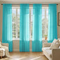 MIULEE Turquoise Sheer Curtains 90 Inches Long, 4 Panels Set, Light Filtering Rod Pocket Voile Drapes for Living Room and Bedroom, Airy Soft Fabric Window Treatments, 42 x 90 Inches