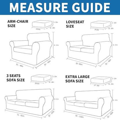 XINEAGE New 3 Pieces Couch Covers for 2 Cushion Sofa Super Stretch Loveseat Slipcover Pet Dog Universal Slip Cover Anti Slip Love Seat Furniture Protector (Brown, 55"-69")