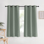NICETOWN Bedroom Curtain Panels Blackout Draperies, 1 Pair, 34 by 60 inches, Greyish Green, Thermal Insulated Solid Grommet Blackout Curtains/Drapes
