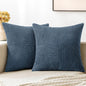 MIULEE Blue Decorative Throw Pillow Covers 16x16 Inch for Couch Bed Sofa Pack of 2 Boho Farmhouse Throw Pillows Soft Cross Corduroy Patchwork Textured Cushion Cases