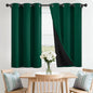 SimpleHome 100% Blackout Curtains for Bedroom,Thermal Insulated Dark Green Grommet Window Drapes Room Darkening Curtains for Living Room with Black Back,42 x 36 Inch,2 Panels