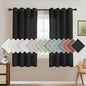 H.VERSAILTEX Living Room Linen Curtains Home Decorative Nickel Grommet Curtains Privacy Added Energy Saving Light Filtering Window Treatments Panels for Bedroom, Heather Black, 2 Panels, 52 x 63 Inch