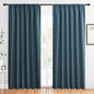 NICETOWN 2 Panels Blackout Curtains, Rod Pocket Thermal Insulated Drapes 84 inches Long, Easy-Care Modern Home Decoration Sunshades for Guest Room, Living Room, Office, 62 x 84 Inch, Smoky Blue
