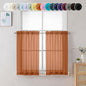 Chyhomenyc Orange Sheer Curtains 36 inch Length 2 Panels, Light Filtering Voile Rod Pocket Short Window Curtians for Bathroom Living Room Farmhouse Small Windows, 42Wx36L inches