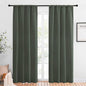 NICETOWN Bedroom Curtains Blackout Draperies - All Season Thermal Insulated Solid Rod Pocket Top Blackout Curtains/Drapes for Kid's Room (Dark Mallard, 1 Pair, 42 x 84 Inch)