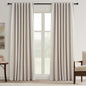 Topfinel 90 Inch Long Linen Curtains 2 Panel Set, Modern Farmhouse Black Out Rustic Curtains for Living Room, Room Darkening Tab Top Noise Reduction Textured Drape Hook&Ring Included