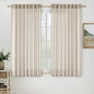 MIULEE Cream Linen Curtains 45 Inch Length 2 Panels for Bedroom Living Room, Soft Linen Textured Window Drapes Semi Sheer Light Filtering Back Tab Rod Pocket Farmhouse Modern Burlap Look Decor