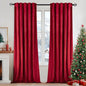 MIULEE Velvet Curtains 96 inches - Luxury Blackout Curtains for Bedroom Living Room Thermal Insulated Super Soft Window Drapes Rod Pocket & Back Tab Christmas Decor, Red, W52 x L96 inch, 2 Panels