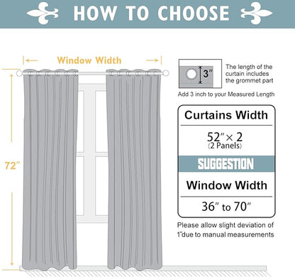 ChrisDowa Blackout Curtains 72 inches Long for Bedroom - 2 Panels Set Grommet Thermal Insulated Room Darkening Curtains for Living Room (Biscotti Beige, 52 x 72 Inch)