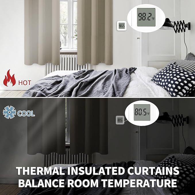 BGment Room Darkening Curtains 84 Inches Long - Grommet Thermal Insulated Drapes Window Treatment Curtains for Bedroom, 2 Panels, 38 x 84 Inch, Cocoa