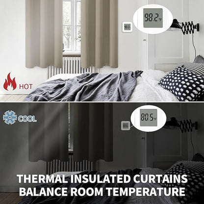 BGment Room Darkening Curtains 63 Inches Long - Grommet Thermal Insulated Drapes Window Treatment Curtains for Bedroom, 2 Panels, 42 x 63 Inch, Cocoa