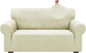 ZNSAYOTX 1 Piece Jacquard Couch Covers for 2 Cushion Couch High Stretch Loveseat Slipcover for Pets Dogs Anti Slip Love Seat Sofa Slipcover Furniture Protector (Medium,New Pattern Light Beige)