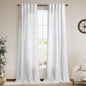White Linen Curtains 90 Inches Long for Living Room Back Tab Rod Pocket Semi Sheer Light Filtering Neutral Solid Drapes Modern Rustic Farmhouse Decor Curtains for Dining Room 2 Panels Set 40x90