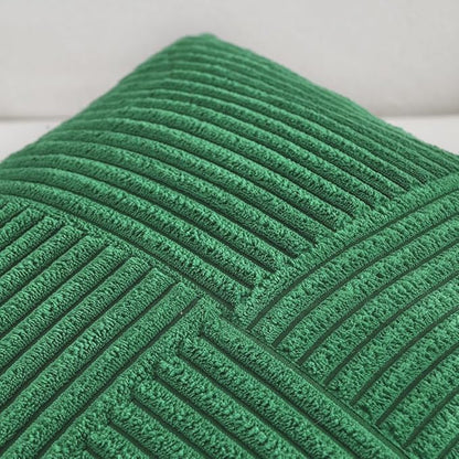 Fancy Homi 2 Packs Green Lumbar Decorative Throw Pillow Covers 12x20 Inch for Couch Bed Sofa, Holiday Christmas Home Decor Gift, Soft Striped Corduroy Rectangle Accent Cushion Case 30x50 cm