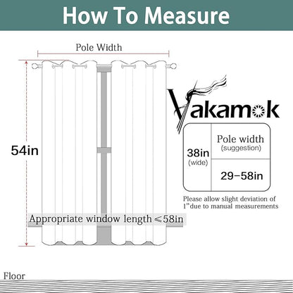 Yakamok Room Darkening Drapes Blackout Curtains Thermal Insulated Grommet Curtain Panels for Bedroom, 38W x 54L,Dark Grey,One Pair