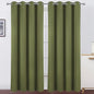 LEMOMO Olive Green Thermal Blackout Curtains/52 x 108 Inch/Set of 2 Panels Room Darkening Curtains for Bedroom