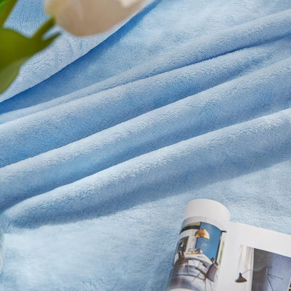 JIAHANNHA Light Blue Throw Blanket Fleece Blanket Throw Size(50 by 70 Inches),Super Soft Cozy Plush Blanket for Couch Sofa Bed,Lightweight Warm Bed Blankets for Adults,All Season