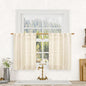 LAMIT Short Window Linen Curtains 36 Inch Length 2 Panels, Beige Light Filtering Panels Back Tab and Rod Pocket Neutral Drapes for Bathroom/Loft Room, 34 x 36 Inch