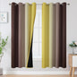Estelar Textiler Brown and Yellow Blackout Curtains for Living Room, Full Room Darkening Grommet Ombre Curtains for Bedroom, Thermal Insulated Light Blocking Gradient Drapes, 52Wx72L, 2 Panels