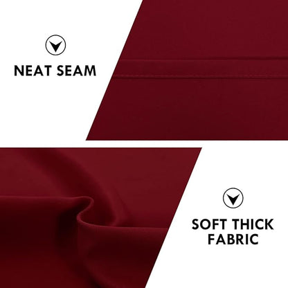 DWCN Blackout Curtains for Living Room Thermal Insulated, Energy Saving & Noise Reducing Bedroom Curtains, Amaranth Red, W 52x L 36 Inch, Set of 2 Rod Pocket Curtain Panels