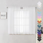Lecloud Short Sheer Curtains 54 Inches Length 2 Panels, Light Filtering Voile Curtain Drapes for Half Window Kitchen Bedroom, Basic Rod Pocket Living Room Sheer Curtains, 40 W x 54 L Inches, White