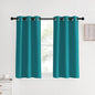NICETOWN Room Darkening Curtains 40 inch Length 2 Panels, Peacock Teal, W34, Thermal Insulated Grommet Blackout Curtains for Modern Casual Elegant Bedroom Kids Room Theme Decoration