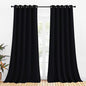 NICETOWN Bathroom Blackout Curtains and Drapes, Black Solid Thermal Insulated Grommet Blackout Drapery Panels for Window (2 Panels, 70 inches Wide by 95 inches Long, Black)