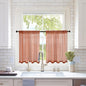 MIULEE Short Sheer Curtains 36 Inch Length for Kitchen Bathroom Cafe Half Window Treatment, Terracotta Rod Pocket Tier Fall Curtains 2 Panels 29x36 Inches Long, Burnt Orange